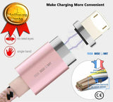 TD® Métal Connexion Magnétique 8 Pin LED Cable USB (3.3 pi) à Grande Vitesse de Synchronisation pour iPhone 5S 5 C 6 6S Splus iPod T
