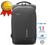 TD® Sac à Dos de Travail Mince Sac à Dos Ordinateur Portable 15 Pouces Sac à Dos d'affaires pour Hommes Anti-vol étanche USB, Noir
