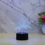 TD® LAMPE A POSER Mixte - Remote Veilleuse 3D 7 couleurs LED Vision Night Light Feuilles - noir Xiangsh™