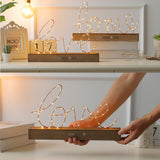 TD® Décoration lumineuse pour la maison salon bureau chambre anniversaire mariage LOVE lumières lecture design lettres fer forgé pil