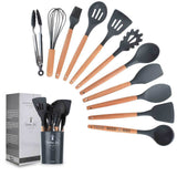 TD® Lot Ustensiles,11 à 13 pièces Silicone ensemble d'ustensiles de cuisine ustensiles de cuisine spatule - Type 12-Pcs kitchen set