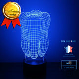TD® Lampe optique poser décoratif tactile 7 couleurs illusion optique - modèle dent -  faible consommation câble USB ou 3 piles AAA