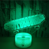 TD® Décoratif USB Planche à roulettes 7 couleurs Télécommande Illusion d'optique Veilleuse 3D Visualisation Tableau Lampes d YO85035