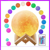 TD® Apparence de lune brillante ronde, télécommande multicolore