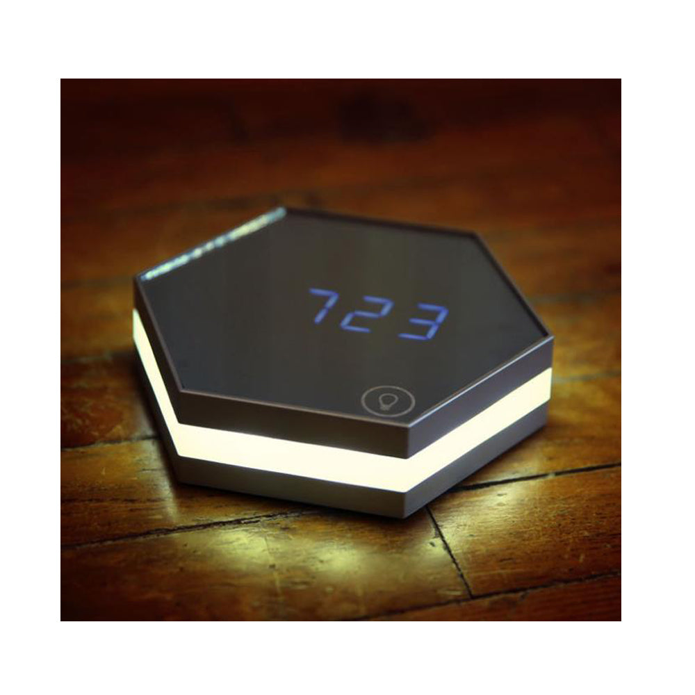 TD® Miroir Réveil Alarme Horloge multifonction/ Thermomètre électronique murale mini LED miroir de maquillage veilleuse / Décoration