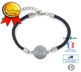 Bracelet tressé en cuir titane acier homme cadeau père