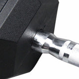 TD® Haltère fixe hexagonal encapsulé caoutchouc écologique salle gym musculation fitness géométrique noir équipement ergonomique