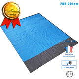 TD® Tapis de Plage Portable pour voyage camping/Tapis pique-nique extérieur portatif/Couverture de plage imperméable Bleu 201*146 cm