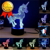 TD® Lampe optique poser décoratif tactile 7 couleurs illusion optique - petite licorne - faible consommation câble USB ou 3 piles AA