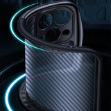 TD® Étui de téléphone portable pour Apple 13 Pro motif de fibre d'airbag incurvé trou de refroidissement housse de protection anti-c