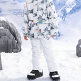 TD® Ensemble de combinaison de ski pour enfants hiver coupe-vent éclaboussures d'eau chaud vêtements de ski épaissi taille:L