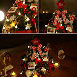 TD® Noël Mini Petit Sapin de Noël Ornement avec Lumières 50cm Bureau Sapin de Noël Rouge Ensemble