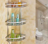 TD® Étagère de salle de bain trois étages suspendue ventouses douche alliage d’aluminium anti rouille organisation savon shampoing