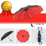 TD® Coupe-vent Double automatique pliant parapluie femme mâle dix os voiture de luxe grande entreprise  femmes cadeau Parasol|rouge