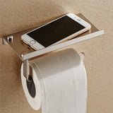 TD® Porte Papier Toilette avec Support de Téléphone - En Inox - Montage mural/ Accessoire salle de bain/ Support Papier Toilette