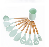 TD®  Ustensiles de Cuisine,Silicone Ustensiles de Cuisine en Bois Ustensiles Cuisine Antiadhésive Set,Silicone de qualité alimenta