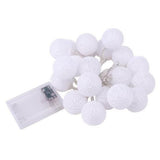 TD®  Guirlande lumineuse - 20 boules LED - Blanc chaud - 2,3 m coton boîte de batterie guirlande lumineuse décoration intérieure de