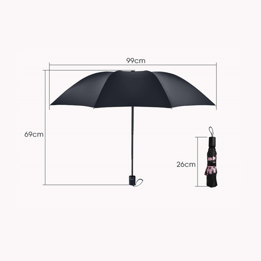 TD® Parapluie de haute qualité coupe-vent 3D impression de fleurs ensoleillé anti-soleil 3 parapluie pliant parapluie extérieur