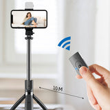 TD® Perche à selfie, artefact selfie multifonction pour téléphone portable, télécommande Bluetooth, lumière de remplissage pour trép