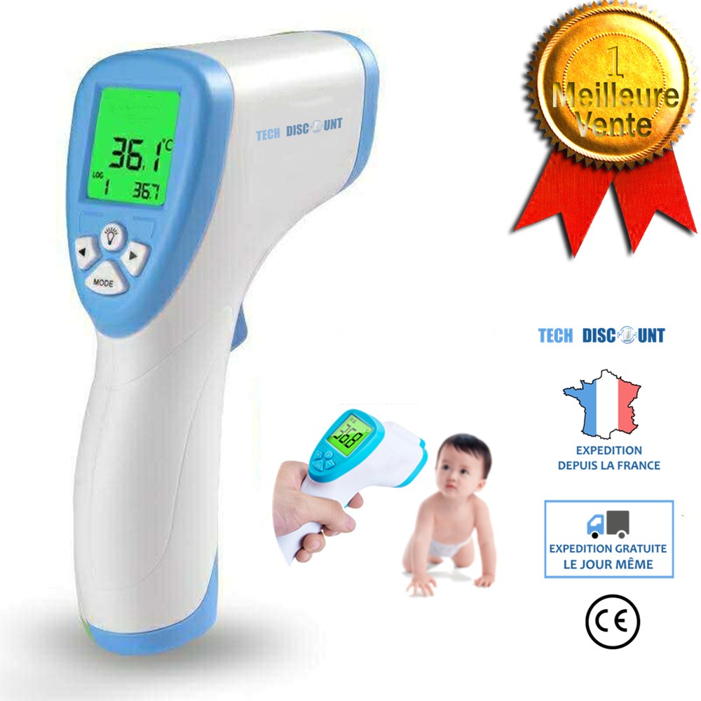 TD® Thermomètre Electronique Infrarouge sans contact/ Pistolet de température frontale Portable Enfants/ Adulte Haute précision