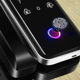 TD® Serrure d'empreinte digitale de porte en verre serrure de mot de passe d'ouverture gratuite serrure de porte de câblage gratuite