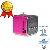 TD® Mini Enceinte 4gb Rose MP3 USB MICRO SD FM Subwoofer portable de haut-parleur de carte TD-V26