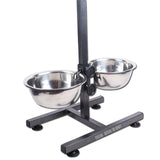 TD® Distributeur nourriture chien double bol antidérapant relevable eau fournitures animaux de compagnie acier croquettes fixation