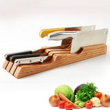 TD® porte couteaux de cuisine tiroir design en bois couverts organisateur stockage pas cher pratique range ustensiles 9 couteaux