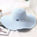 TD® Chapeau de printemps chapeau de soleil dames crème solaire chapeau de soleil chapeau de paille en plein air grand chapeau à bord