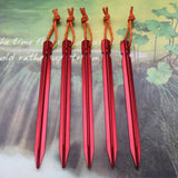 TD® Lot de 4 pièces de 18 cm Piquets de tente/  Épaisse chevilles de camping accessoires de tente en alliage ajustées Rouge