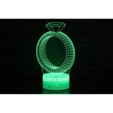 TD® Lampe optique poser décoratif tactile 7 couleurs illusion optique - modèle bague - faible consommation câble USB ou 3 piles AAA