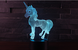 TD® Lampe 3D Veilleuse Licorne Variateur de Lumière 16 couleurs avec Télécommande USB Veilleuse LED Cadeau pour Enfants