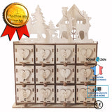 Boîte de rangement Boîte de rangement pour calendrier de Noël Boîte en bois créative Décoration ornements Boîte de rangement