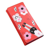 TD® Portefeuille Femme Motifs Chats Fleurs Modèles Porte Monnaie Long Porte-cartes Sac à main Détails Originaux  Forme Épurée Design