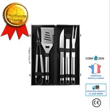 Ensemble combo de cinq pièces pour barbecue, boîte en aluminium, ensemble de gril en acier inoxydable, outil de barbecue pour