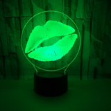TD® Nouveau Lèvre Tactile Stéréoscopique 3D Nuit Lumière Télécommande Colorée Acrylique Usb 3D Petite Lampe De Table