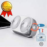 INN® Ventilateur de bureau de chargement USB à double tête ventilateur d'aromathérapie à double feuille ventilateur de bureau de dor