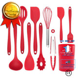 TD® 11 pcs Kit Ustensiles de Cuisine, ustensiles de Cuisine en Silicone résistant à la Chaleur Outils de Cuisson antiadhésifs/rouge
