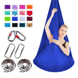 TD®  yoga hammock Hamac de yoga aérien élastique, yoga anti-gravité en soie d'intérieur sans nouage, y compris boucle et corde