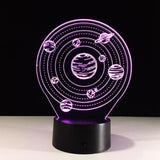 TD® Lampe LED 3D Univers Planète/Table Illusion Univers Bureau/7 Changement de Couleur/Nuit Lumières Lampe de Table Enfants Veilleus