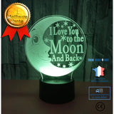 TD® Lampe optique poser décoratif tactile 7 couleurs illusion optique - modèle lunaire - faible consommation câble USB prise secteur