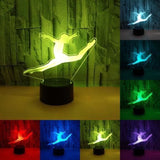 TD® Lampe optique poser décoratif tactile 7 couleurs illusion optique - modèle gymnaste - faible consommation câble USB 3 piles AAA