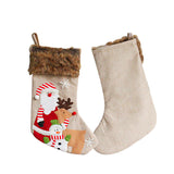 Peluche bas de noël bonhomme de neige âgé élan sac de bonbons cadeau brodé chaussettes arbre noël cadeau pendentif atmosphère