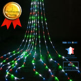 TD® 3 x 3m Cascade de météore étanche guirlande lumineuse LED cascade guirlande lumineuse rideaux mariage fond lumières - Bleu