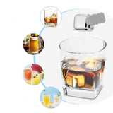 TD® Lot 8 cube glaçon acier inoxydable réutilisable Ice cube à glace refroidissement congélateur Whisky Vodka bière vin blanc cockta