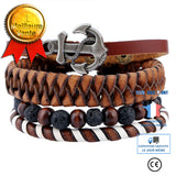 TD® Bracelet de costume rétro simple européen et américain bracelet de combinaison de cuir de corde de chanvre pour hommes