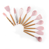 TD® Lot Ustensiles,Ensemble d'ustensiles de cuisine en Silicone avec boîte de rangement 9-11 pièces - Type Pink-11pcs