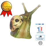 TD® Halloween Crâne Escargot Crâne Ornement Sculpture Gothique Jardin Décor À La Maison Résine Peint À La Main Artisanat