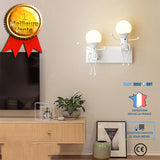 TD® Applique murale Moderne - Douille E27 - Métal - Blanc - Pour chambre enfant