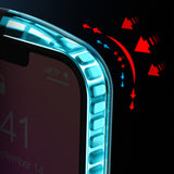TD® Étui de téléphone portable pour Apple 13 Pro motif de fibre d'airbag incurvé trou de refroidissement housse de protection anti-c